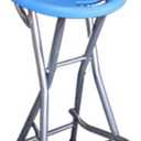 28 Inch Folding Bar Stool with Backrest, Counter Height Foldable Stool,Portable Folding Stool Tall Bar Stools for Outdoor Camping Kitchen Shop Cafe, Blue (1 Pcs,), 28 inches x 12.5 inches x 12.5 inches