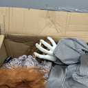 Haunted Hill Farm Zombie Carver Halloween Animatronic with Movement, Sound, and Light-Up Eyes for Scary Indoor or Covered Outdoor Halloween Decorations, Battery Operated Halloween Props for Home, 67" Standing Zombie