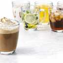 B Unique Clear Glass Coffee Mugs Set of 6, 12.6 oz  Heat Resistant & Lead-Free Drinking Glasses for Hot & Cold Drinks  Tea, Coffee, Latte, Juice, Milk  Dishwasher Safe