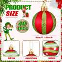 BBTO 40 Pcs Lime Green Mini Christmas Ball Ornaments 1.18inch Red and Green Christmas Ornaments Hanging Shatterproof Glitter Ball Decorations for Xmas Tree Wreath Garland Home Indoor Party Decor