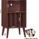 Lerliuo Record Player Stand, Walnut Turntable Stand Holds up to 160 Albums, 18.1 inches x 15.7 inches x 34.2 inches