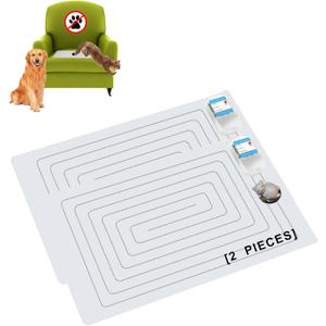 SEERWAY 2-Pack Pet Shock Mat with Tester for Dogs & Cats - Keep Off Couch, Bed, Kitchen Counter, 3 Training Modes Waterproof Electronic Deterrent Mat