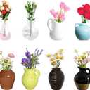 8Pcs Mini Vase Magnets for Fridge,Cute Ceramic Model Vase Fridge Magnets,Mini 3D Plant Vases for Refrigerator Kitchen Locker Office