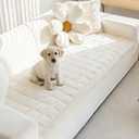 Mivnue Pet Couch Cover, Couch Covers for Dogs, Washable Dog Sofa Covers Couch Protector, Fuzzy Non Slip Couch Slipcover Pet Friendly (White, 27.6" x 70.9")
