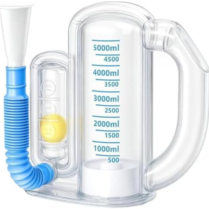Incentive Spirometer-Incentive Spirometer Adult Breathing Exercise Device for Lungs,Deep Breathing Trainer for Children and Adults,5000ml Capacity Measurement with Flow Indicator-7×7×3.1 in