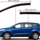 Lightronic Extra Durable Clip-on in-Channel Auto Vent Window Visor, Fits 2013-2019 Ford Escape, UV Protection Rain Guard, Original Wind Deflector, No-Drill Easy Install, Dark Smoke, 4-Pcs
