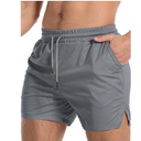 Aolesy Men's Gym Workout Shorts 5 Inch Lightweight Bodybuilding Athletic Shorts Running Training with Zipper Pockets & Towel Loop, 2XL