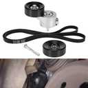 Engine Drive Belt Tensioner Bolt Idler Pulley Serpentine Belt Kit Fit for Ford Ranger 1997-2006, for Mazda B3000 1997-2006, OHV V6 3.0L - Replace 38385 38001 6PK2243