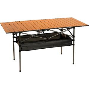 Outdoor Folding Table, 7.93LBS Ultralight Camping Table with Built-in Storage & Carry Bag, 225LBS Heavy Duty Aluminum Tabletop Carbon Steel Frame for Camping, Picnic, Beach, BBQ