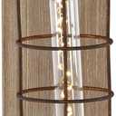 Deco 79 84328 Wood, Metal, and Glass LED Wall Sconce, Brown/Silver