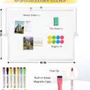 Dry Erase Magnetic White Board, 16" x 12" Double-Sided Desktop Whiteboard with Stand, Portable Small Whiteboard Set for Drawing, Office, Home