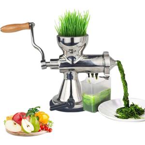 Manual Wheatgrass Juicer, Stainless Steel Hand Crank for Wheatgrass & Leafy Green, Hand Fruit& Vegetables Squeezer, Cold Press Juicer for Spinach, Baby Kale, Apples, Pomegranates, Celery, Ginger, etc.