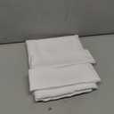 White Linen Door Curtains 40 Inch Length for Front French Door Semi Sheer Rod Pocket Sidelight Drapes Short Light Filtering Privacy Farmhouse 2 Panels W25xL40