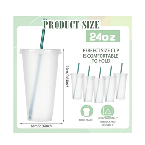 Bokon 15 Sets Tumbler with Straw and Lid Bulk 24 oz Reusable Plastic Cups with Lids and Straws Water Bottle Travel Mug Cup Tumblers Bulk for Cold Hot Drinks Parties Birthdays Adults(Clear)