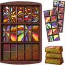 Holographic Chocolate Molds Resin Silicone Chocolate Bar Deep Thick Molds for Christmas Family DIY Baking Wax Melts Party Supplies(Large and Thick Style)