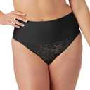 Maidenform Women's Shapewear Thong, Tummy Control Underwear , Breathable Stretch Lace Firm Control Thong Shapewear (Medium)