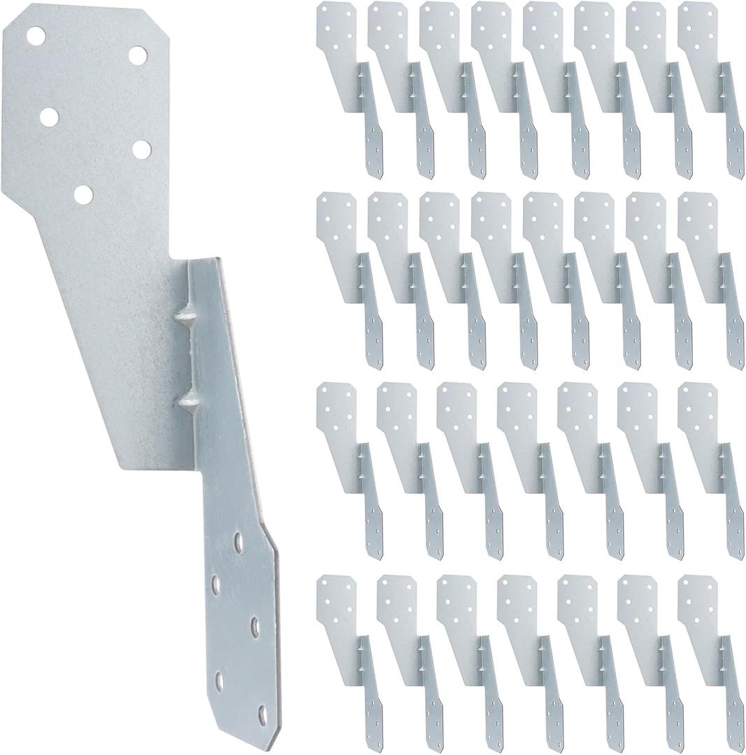 30 Pack Hurricane Straps Brackets, Heavy Duty Hurricane Ties with Black Powder-Coated, Hurricane Straps Trusses/Rafters Ties Brackets Joist Hangers for Wood, Shed, Roof