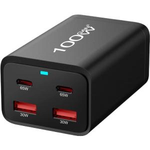 100W GaN Charger 4 Ports USB Type C PD Quick Charge 3.0 Desk Widely Applied