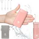 Portable Water Flosser for Teeth,Travel Water Flosser Picks,Mini Cordless Oral Irrigator Rechargeable Power Dental with Telescopic Water Tank, IPX7 Wateroproof for Brace & Sensitive Teeth Care,Pink