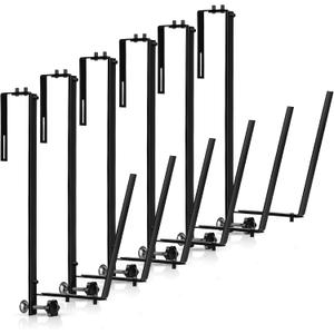 6 Pcs Solar Cover Holder for Above Ground Pool Adjustable Solar Holder Metal Equipment Storage Hooks for Framed Above Ground Swimming Pools (Black)