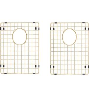 Starstar 50/50 Double Bowl Kitchen Sink Bottom Two Grids, Matte Gold 304 Stainless Steel (16 x 14)