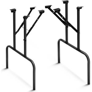 Tandefio 2 Pcs Folding Table Legs 28 Inch Banquet Foldable Table Legs Collapsible Heavy Duty Steel Furniture for Home, Kitchen, DIY or Repairs Desks (Black)