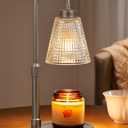 Innqoo Gray Candle Warmer Lamp with Timer, Dimmable Candle Warmer for Jar Candles, Height Adjustable Wax Melts Warmer, Birthday Gifts for Women Mom, House Warming Gifts New Home Decor (Regular(4.7 in))