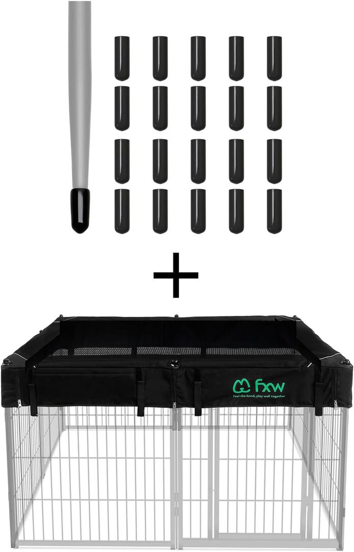 FXW 20 Pieces Floor Protectors & Mesh Top Cover Fits 24" H Dog Playpen