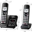 Panasonic Cordless Phone with Answering Machine, Advanced Call Block, Bilingual Caller ID and High-Contrast Display, Expandable System with 3 Handset Cordless Telephones - KX-TGD833M (Metallic Black)