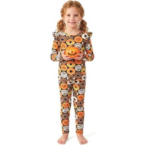 PATPAT Tencel Rayon Baby Pajama Sets, Snug Fit & Cool-Touch Pjs for Baby Girl Boy Toddler Kid, Ultra-Soft Sleeper Sleepwear (2T, Pumpkin Donuts)
