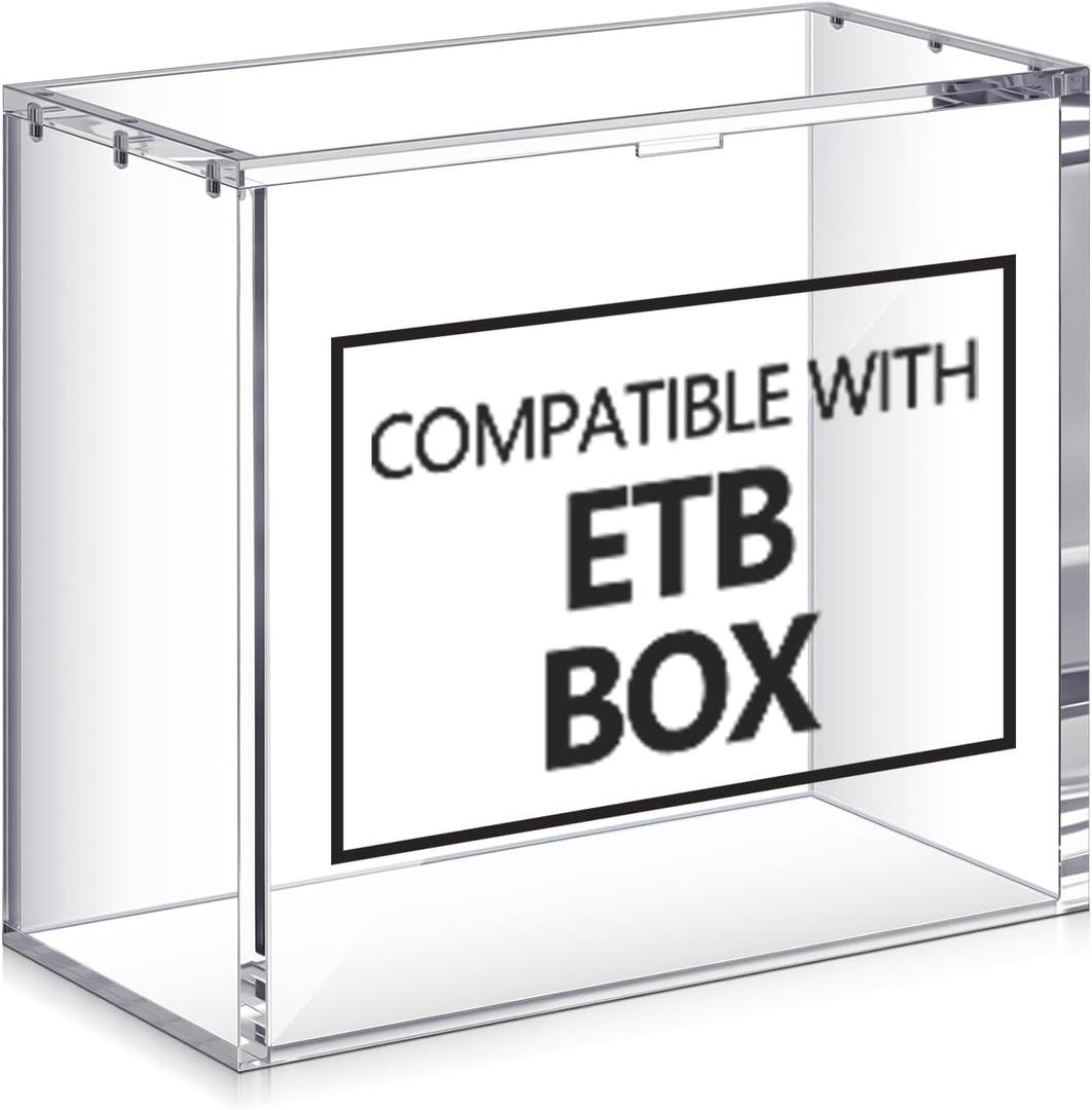 1 Pcs Acrylic Magnetic Case Compatible with TCG Booster Box Protective Case Stackable 4mm Thick Magnetic Closure Box Gifts for Collectors, Cards Not Included (compatible with ETB)