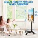 Rfiver Mobile TV Cart Rolling TV Stand for 23-65 Inch Screens, Portable TV Stand on Wheels with Tilt and Height Adjustable, Outdoor TV Mount Stand Holds up to 88 lbs for Home Office MAX VESA 400x400mm