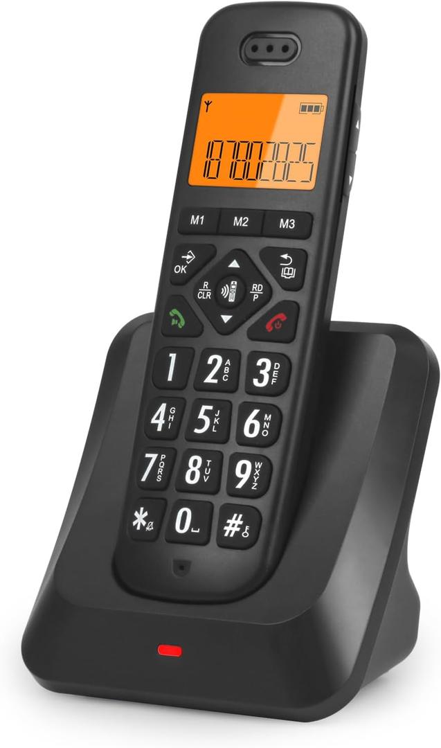 Sangyn DECT 6.0 Cordless Phone for Home with Big ButtonsOne Touch DialingFull-Duplex SpeakerphoneCaller ID/Call Waiting28dB Audio Assist and Hearing Aid Compatibility,Black Sangyn DECT 6.0 Cordless Phone for Home with Big ButtonsOne Touch DialingFull-Duplex SpeakerphoneCaller ID/Call Waiting28dB Audio Assist and Hearing Aid Compatibility,Black