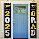 DAZONGE Graduation Decorations 2025, Black & Gold Class of Decorations 2025, Graduation Porch Banners for Any Schools or Grades Party Supplies