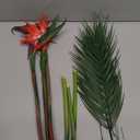 Bird of Paradise Artificial Plant Combo Palm Leaves,Faux Bird of Paradise Plant with Artificial Palm Leaves for Wedding Garden Office Home Indoor and Outdoor Decor(Orange)