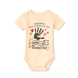 BesserBay 1st Mommys Day Baby Girls Boys I Love You One Piece Cotton Short Sleeves Clothes Infant Newborn Outfit Beige My Best Friends 6-9 Months