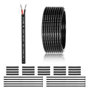 22 Gauge 2 Conductor Electrical Wire 50FT, UL 2464 22 AWG 2 Wire Cable Tinned Copper PVC Stranded 22/2 Core Wire for LED Strips Lighting, Outdoor Low Voltage Extension Cable, Automotive etc.