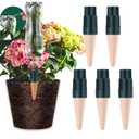 Bottle Adapter Self Watering Spikes Stakes, Vacation Plant Watering Devices, Slow Release Self Watering Planter Insert, Terracotta Drip Irrigation System, Automatic Plant Waterer, 5 Pack