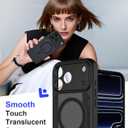 2 x for iPhone 17 Pro Max Case, Translucent, Camera Protection, Black | Solid Matte Back Cover, MagSafe Compatible, All Around Shockproof, Slim & Comfortable Grip, Smooth & Anti-Fingerprint