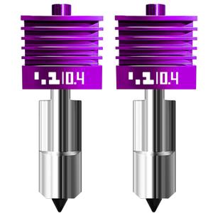 2 Pcs Upgraded 0.4mm H2D/H2S/H2C/X2D/P2S Hotend with Anti-Stick MPVD Coating - High Speed Hardened Steel P2S Nozzle for Bambu Lab P2S,X2D,H2 Series,A1/A1MINI 3D Printers, Bamboo Lab Parts
