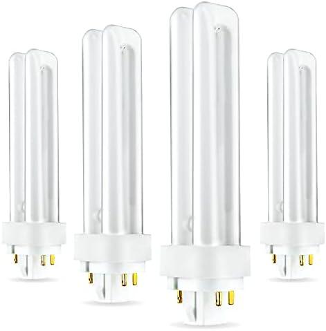(4 Pack) PLC-18W 865, 4 Pin G24q-2, 18 Watt Double Tube, Compact Fluorescent Light Bulb, Replaces Sylvania CF18DD/E/865 and Philips - PL-C 18W/865/4P/ALTO