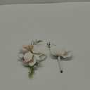 Rinlong Corsage and Boutonniere Set Orchid Corsages Wristlet Groom Flower Boutonniere for Men Wedding Homecoming Corsage for Prom (White Boat Orchid)