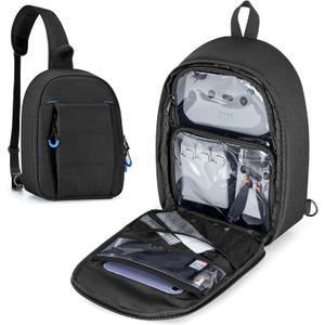 Carrying Case Compatible with DJI Mini 3 / Mini 4 Pro, Sling Travel Drone Carrying Case with Multi-Pockets for RC Controller, Charging Hub and More Accessories (Patent Design)
