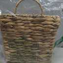 GYASVWU Woven Hanging Basket Water Hyacinth Hanging Wall Basket Wicker Handmade Baskets for Garden Farmhouse Home (Seagrass mouth)