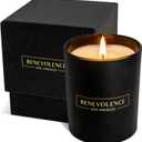 Benevolence LA Lavender, Mint & Sage Scented Candle | Soy Christmas Candles, Black Candle for Home | Holiday Candles Gifts for Women and Men | Home Fragrance | Aromatherapy| 8oz, 45 Hour Burn