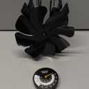 VODA Wood Stove Fan Heat Powered Fireplace Fans Non Electric, Heat Activated Thermal Fan for Wood Burning Stove/Log Burner, Stove Accessories Thermometer (Large)