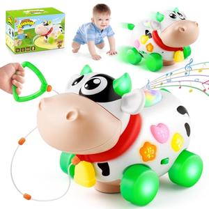 Baby Toys 6-12-18 Months, Musical Cow Toys for 1 Year Old Boy Girl, Crawling Walking Infant Toy 7 8 9 10 Month, Learning Toddler Toys with Music & Light, 1st Birthday Gifts Interactive STEM Toy