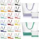 Sanwuta 40 Pcs Large Blank Canvas Tote Bags and Makeup Bags Blank Reusable Grocery Luggage Canvas Tote with Handles (Ultimate Color Bundle)