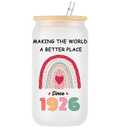 WOSIWULA 20th Birthday Gifts, 2005 Turning 20 Year Old Birthday Glass Cup, 20th Birthday Decorations for Her Women Mom Wife Aunt Sister Daughter Friends, 16 oz Cup with Lid and Straw