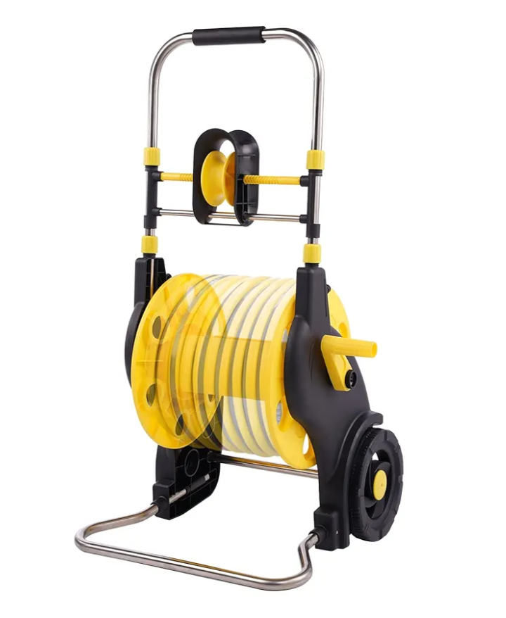 Garden Hose Reel Cart Hold 130 FT of 5/8 or 197 FT of 1/2 inch Hose, Metal Water Hose Holder with Wheels for Outside Yard Lawn